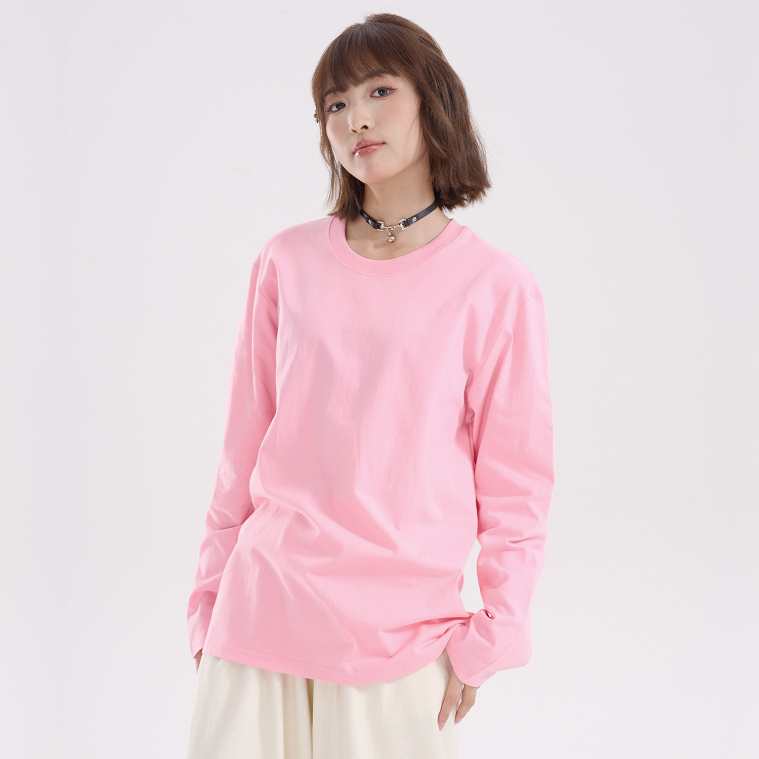 纯棉白色打底衫长袖女内搭t恤宽松重磅230g纯色基础上衣日常打底,淘宝优惠券,粉丝福利购,淘宝优惠卷