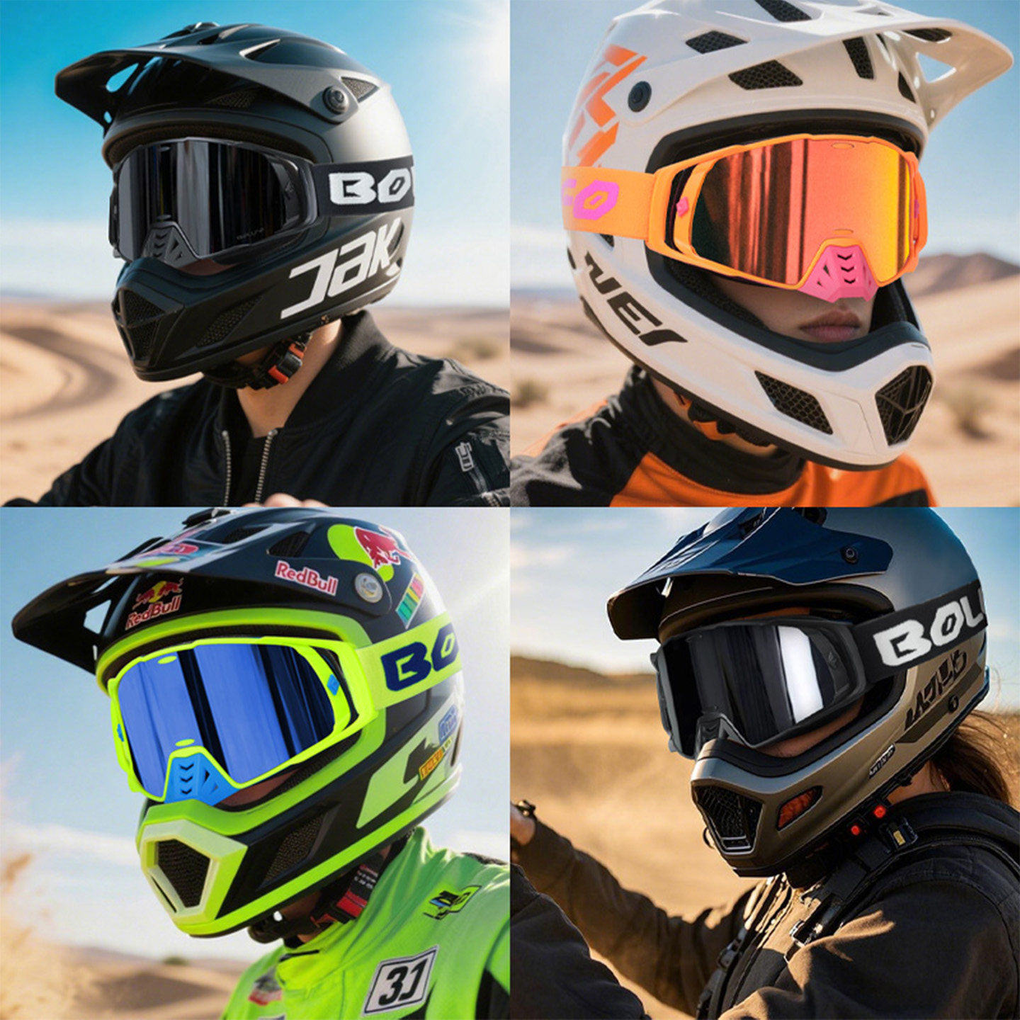 Day and night color-changing off-road goggles