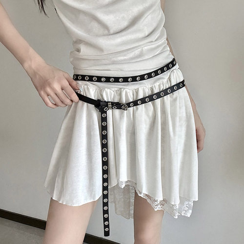 细腰带女款2025新款配裙子高级感腰间配饰腰绳小众百搭双圈小皮带 - 图0