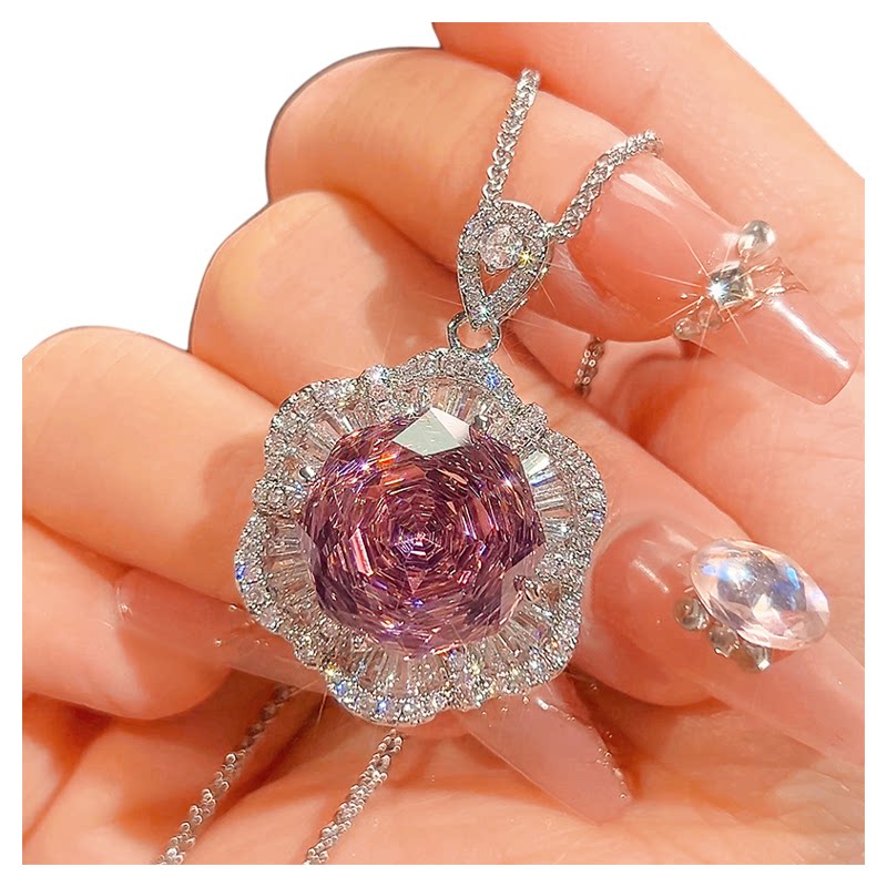 Dried rose pendant ring and earrings three-piece set