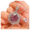 Dried rose pendant ring and earrings three-piece set
