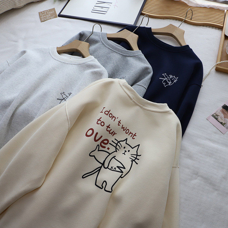 2026秋冬新款韩版字母卡通印花宽松显瘦休闲百搭卫衣女,淘宝优惠券,粉丝福利购,淘宝优惠卷