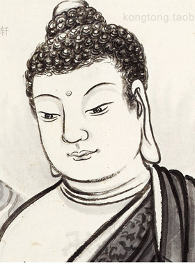 西方三圣挂画圆霖法师装框成品