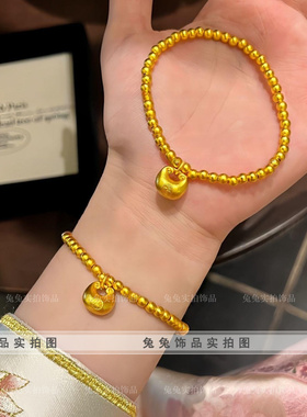 钛钢小胖福袋福字弹力绳手串手链