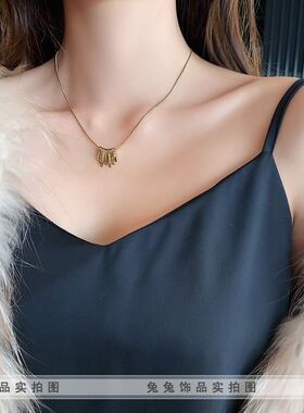 【钛钢不掉色】新中式多条形流苏竖条ins风扇形蛇骨链闺蜜项链女