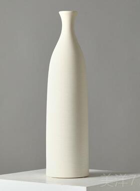 高档装现花代简约白色陶瓷花瓶摆件假花干 干燥插柜花客厅电视家