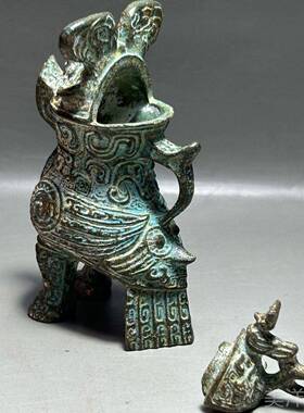 高档仿古妇好鸮尊青铜器酒架器摆件家居工艺商务办公品室客古厅博