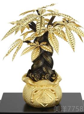 高档金箔发饰财厅树酒柜装品摆件家室居客办公招财摇钱树创意开业