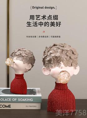 高档北轻欧客奢艺术感件摆现代厅书架酒柜家居创意工艺雕塑玄关装