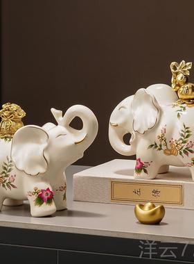 高档家居象装品陶瓷摆件电视柜酒柜客饰厅高档旺宅大葫芦裂纹釉工