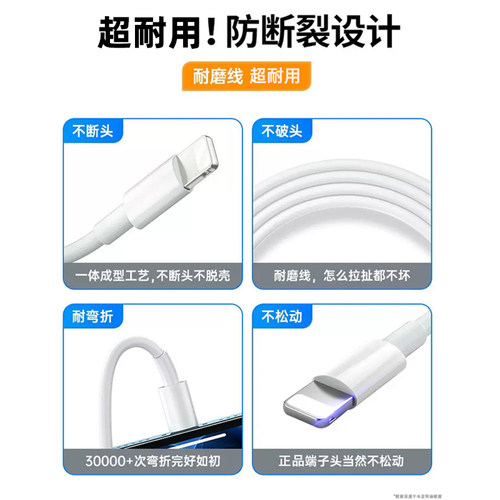 【官方正品】PD30W适用苹果充电线iphone14数据线17air快充线16promax手机1312ipad11正品8plus原装2米15 - 图3