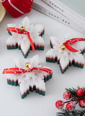 圣诞节雪花香薰蜡烛创意造型香氛蜡烛伴手礼家居摆件礼物跨境