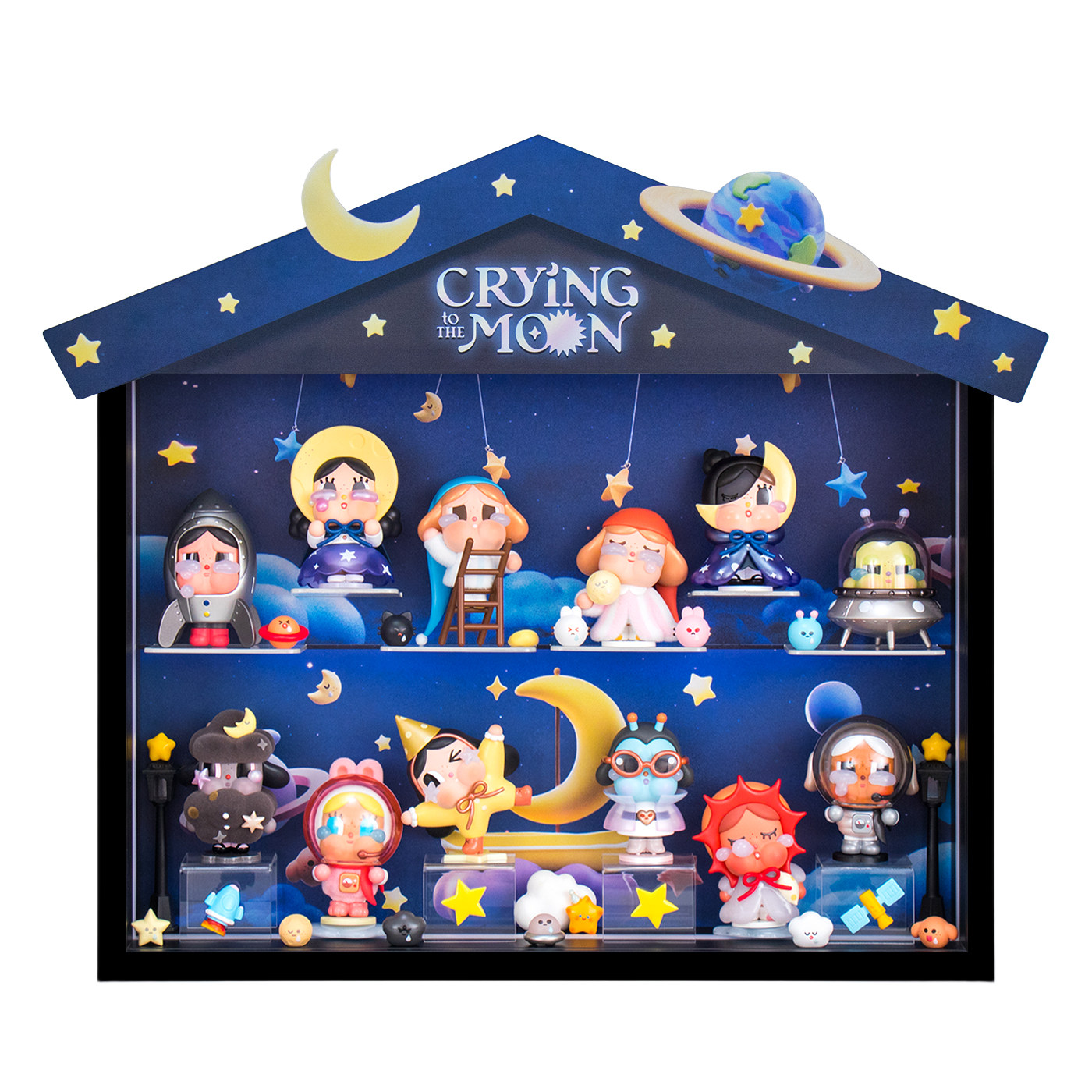 适用POPMART泡泡玛特哭娃CRYBABY出走的月亮系列盲盒场景展示盒,淘宝优惠券,粉丝福利购,淘宝优惠卷
