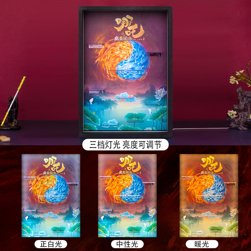 泡泡玛特《哪吒之魔童闹海》天生羁绊系列手办盲盒收纳场景展示盒