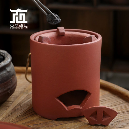 古城趣皿 电炭炉酒精炉三用 潮汕提梁户外煮茶炉室内工夫茶炉碳炉 - 图2