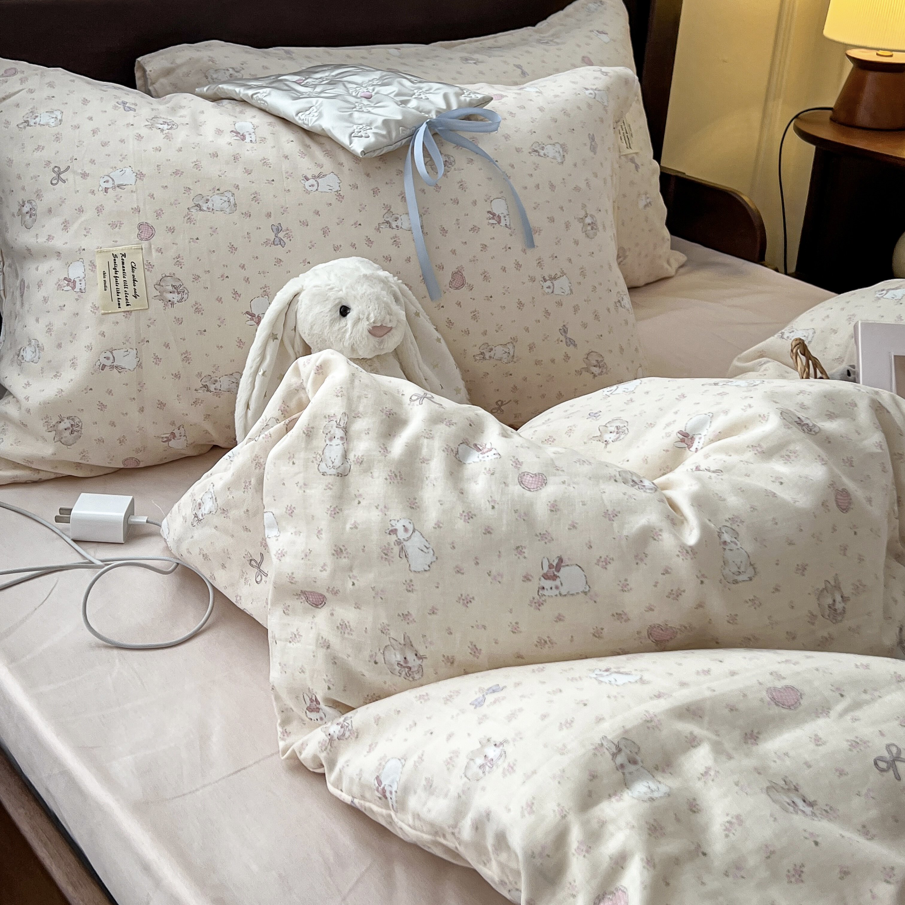 Category A maternal and infant bedding double-layer yarn pure cotton 100 pure cotton four-piece set high-end kit quilt cover bedding quilt cover