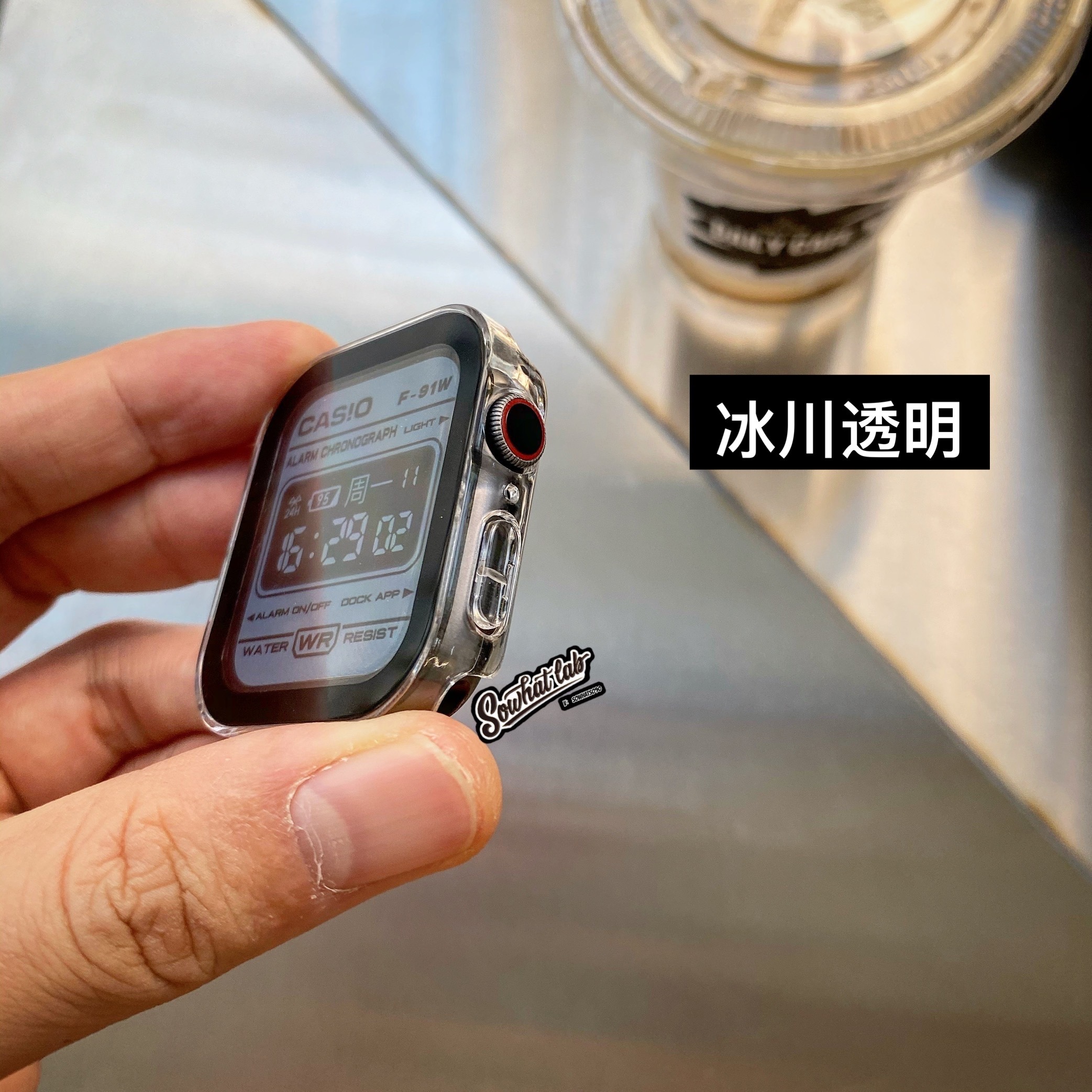 适用iwatch9直边S8熊猫钢化膜一体保护壳全包表壳applewatch45mm - 图2