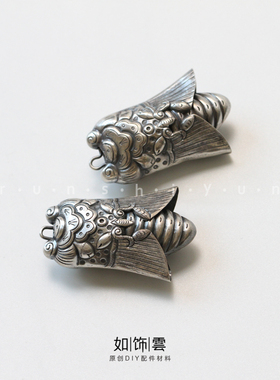 925银银蝉针铜吊坠项坠汉服吊饰