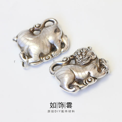 如饰 王者老虎挂坠 925银做旧半手工车挂包挂个性挂件diy吊饰 DW - 图1