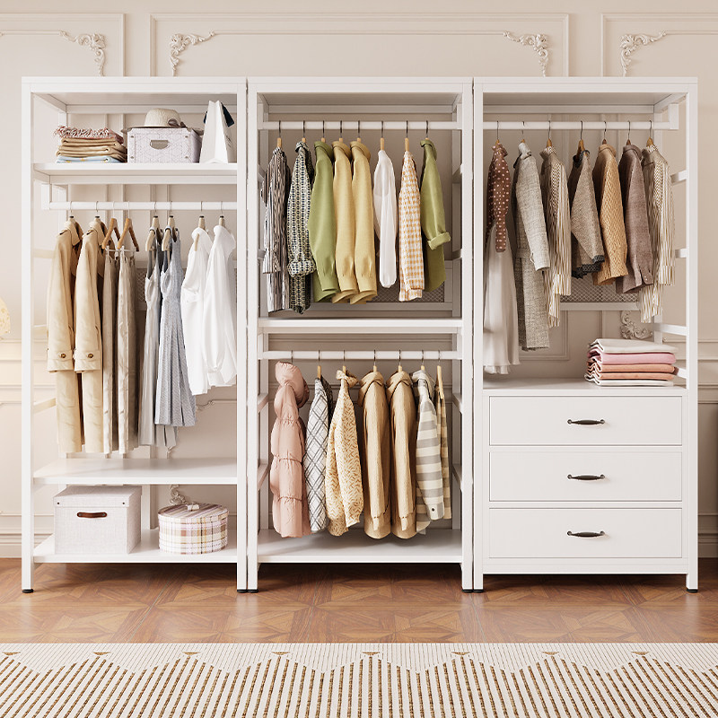 衣帽架卧室落地开放式衣柜小户型家用收纳柜子出租房简易金属衣柜,淘宝优惠券,粉丝福利购,淘宝优惠卷