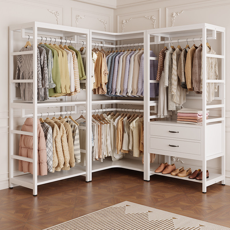 衣帽架卧室落地开放式衣柜小户型家用收纳柜子出租房简易金属衣柜,淘宝优惠券,粉丝福利购,淘宝优惠卷