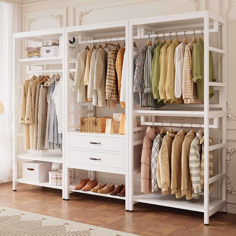 衣帽架卧室落地开放式衣柜小户型家用收纳柜子出租房简易金属衣柜,淘宝优惠券,粉丝福利购,淘宝优惠卷