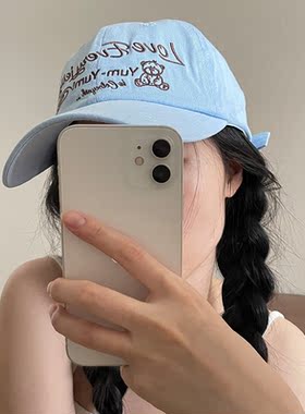 韩系可爱小熊字母棒球帽女四季