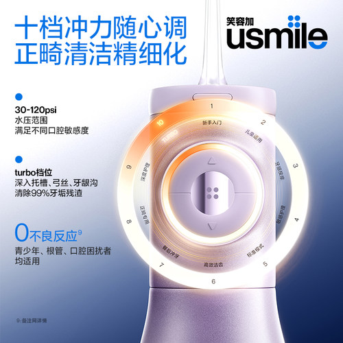 笑容加usmile冲牙器家用洗牙器牙齿清洁便携式正畸专用小光环-图1
