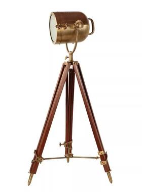 印度进口北欧复古工业风摄影棚探照灯样板房三脚架落地摆件无光源