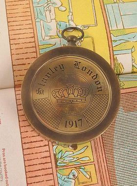 印度纯铜黄铜高精度指南针 户外高清徒步便携指北针 航海车载罗盘