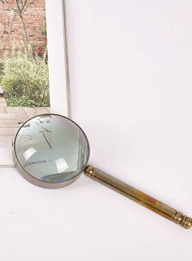 印度黄铜玉石珠宝阅读放大镜古玩