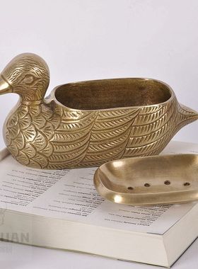 印度黄铜卫生间梳妆台会所储物罐