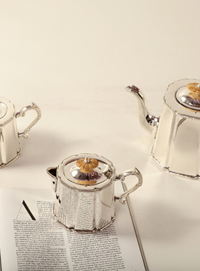 印度进口纯手工黄铜茶壶摆件