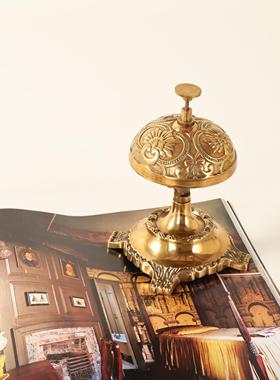 印度进口纯铜手工铜铃呼叫铃按铃餐厅会所服务铃上菜铃欧式复古