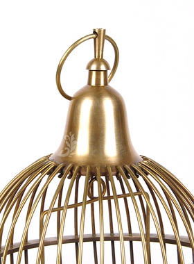 欧式风黄铜烛台别墅会所鸟笼摆件