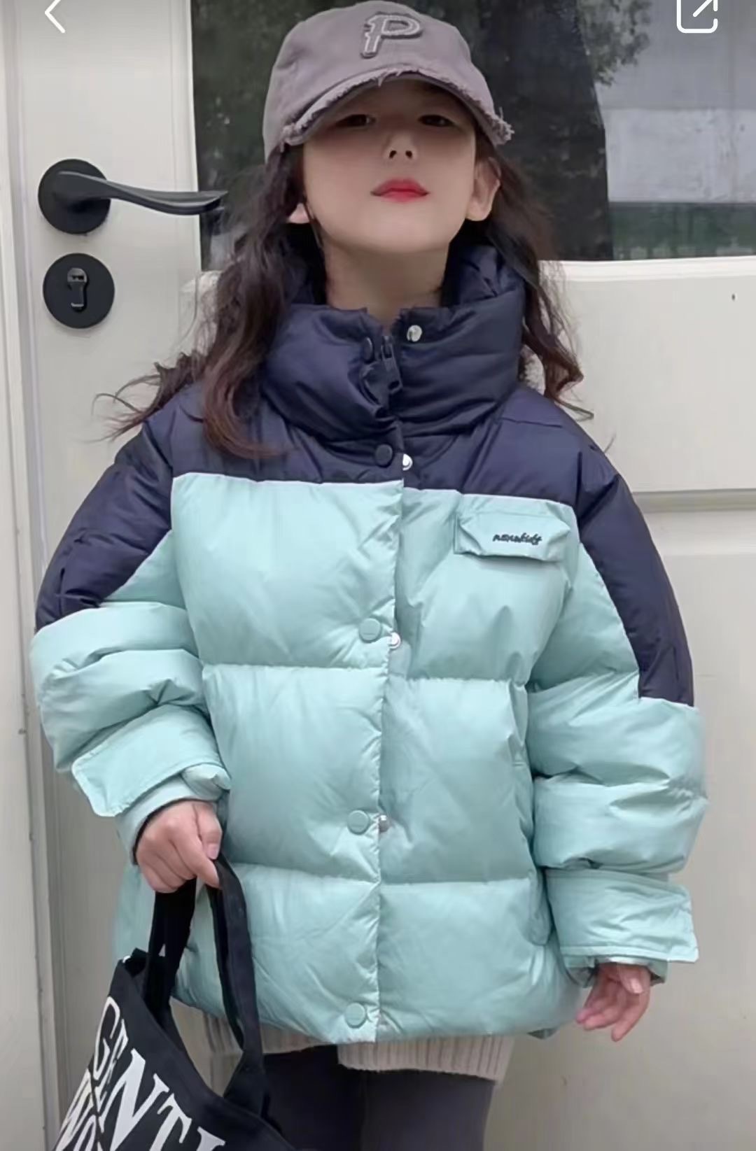 实体店货波拉韩国儿童装女男孩小中大童青少年亲子立领羽绒服外套 - 图2