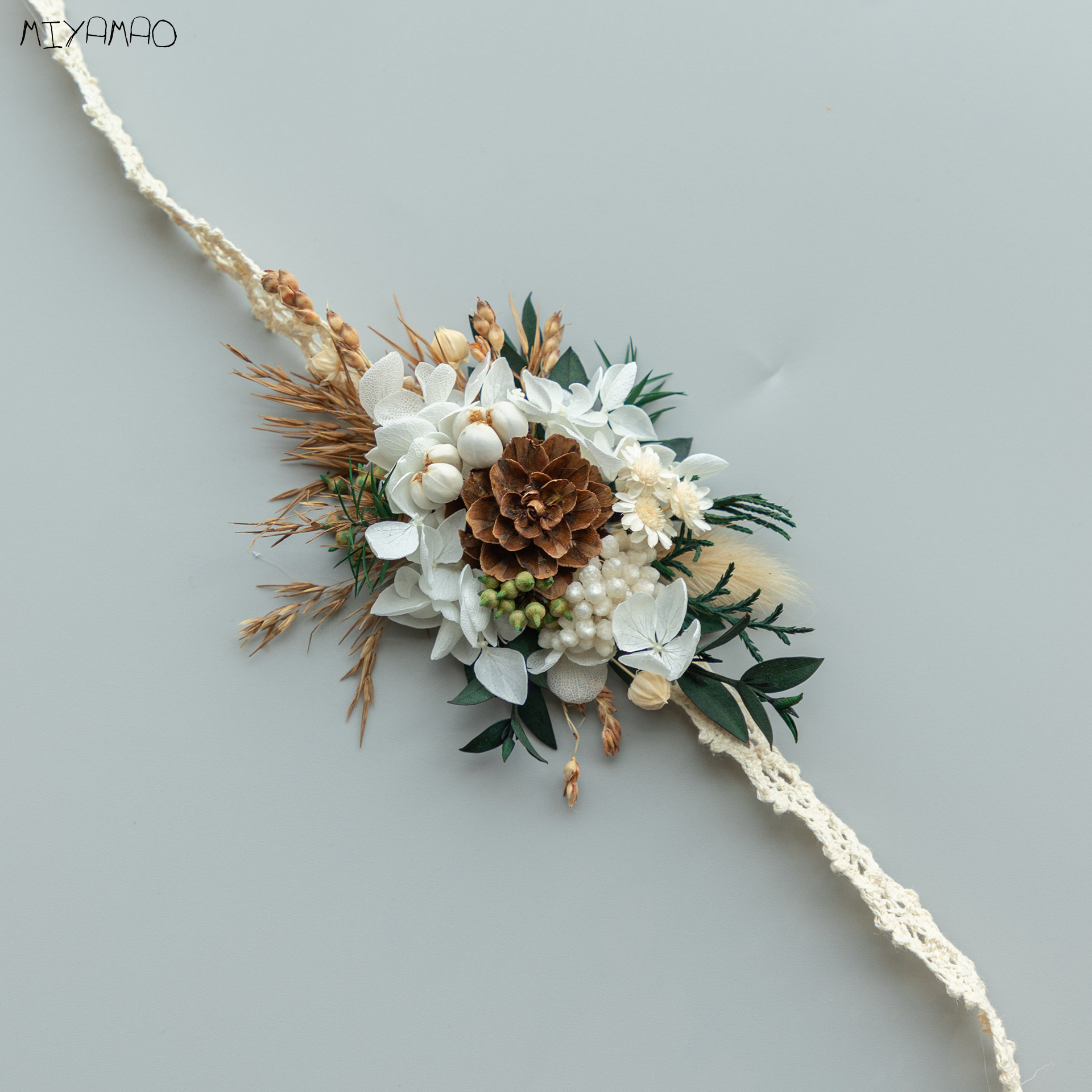 松果白绿色户外婚礼新郎伴郎结婚胸花新娘伴娘手腕花森系真花襟花,淘宝优惠券,粉丝福利购,淘宝优惠卷