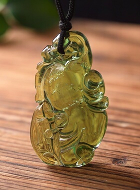 绿碧玺吊坠雕刻貔貅水晶高档古玩