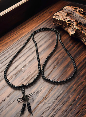 男水晶手串天然黑玉髓高档手佛珠