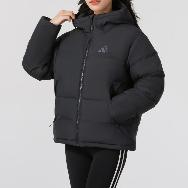 adidas阿迪达斯女子运动休闲保暖连帽羽绒服外套JV6192