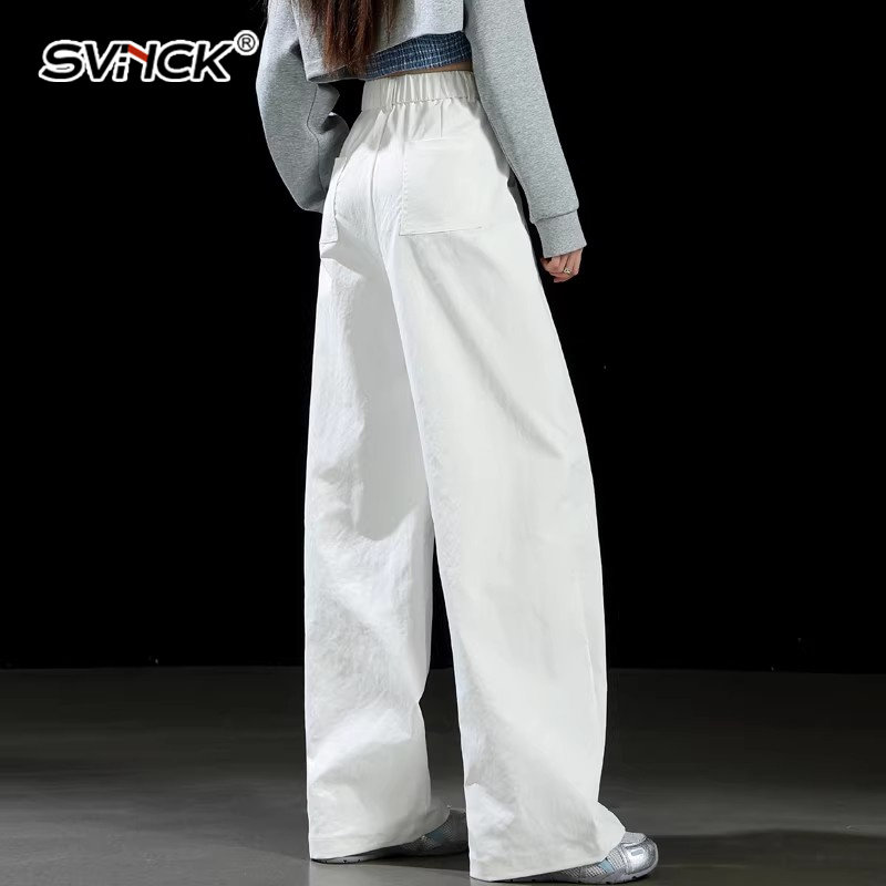 白色休闲长裤女款新款老钱风高腰宽松直筒阔腿裤显瘦百搭裤子,淘宝优惠券,粉丝福利购,淘宝优惠卷