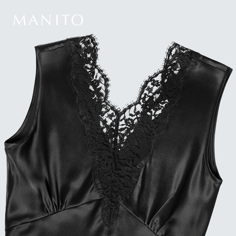 MANITO/曼尼陀Iliana蕾丝连衣裙真丝吊带睡裙短裙蚕丝,淘宝优惠券,粉丝福利购,淘宝优惠卷