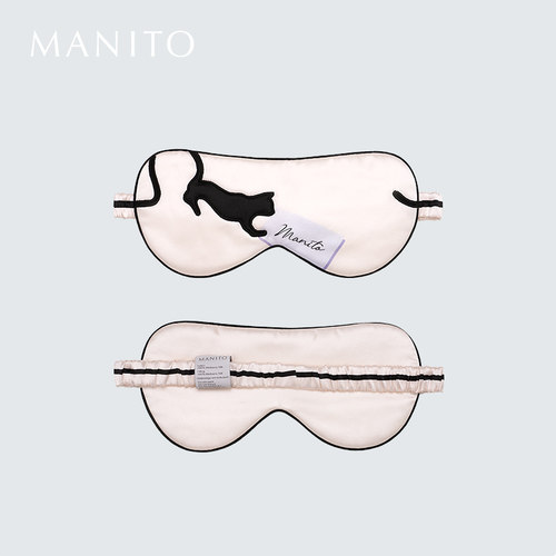 MANITO/曼尼陀 Kitty桑蚕丝眼罩真丝居家睡眠眼罩午休旅行亲肤 - 图0
