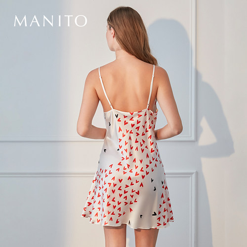 MANITO/曼尼陀真丝短睡裙桑蚕丝吊带裙Loved Essential - 图0