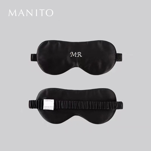 MANITO/曼尼陀  眼罩蚕丝睡眠Mr. & Mrs. 真丝刺绣眼罩 - 图1