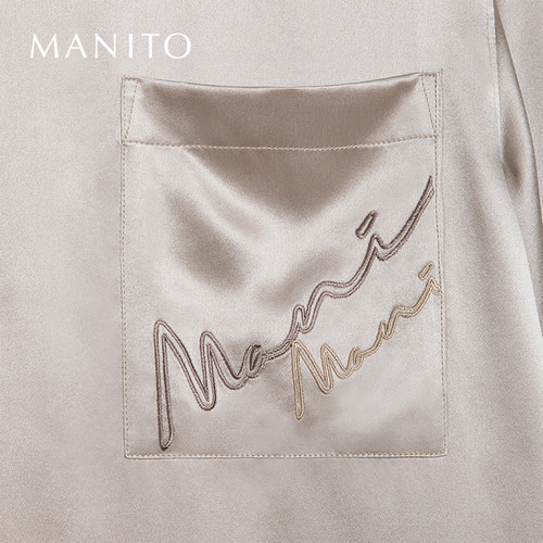 MANITO/曼尼陀Remington 男士刺绣睡衣套装简约家居服 - 图3