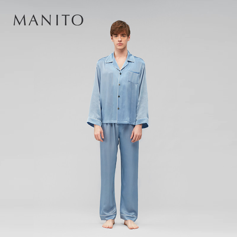 manito /曼尼陀真丝男士蚕丝睡衣 曼尼陀睡衣/家居服套装