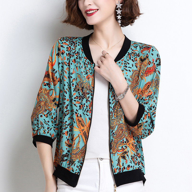 夹克式薄款2020夏新款印花防晒衣 素芷偌短外套