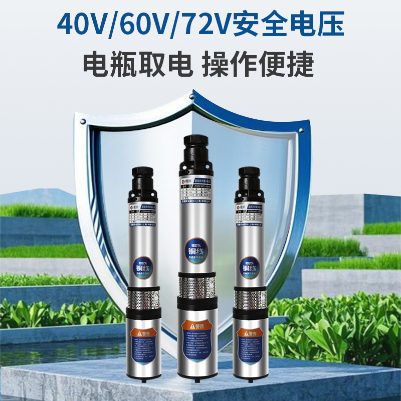 臣源深井泵直流潜水泵家用48V60V72V电瓶车抽水泵高扬程农用泵 - 图1