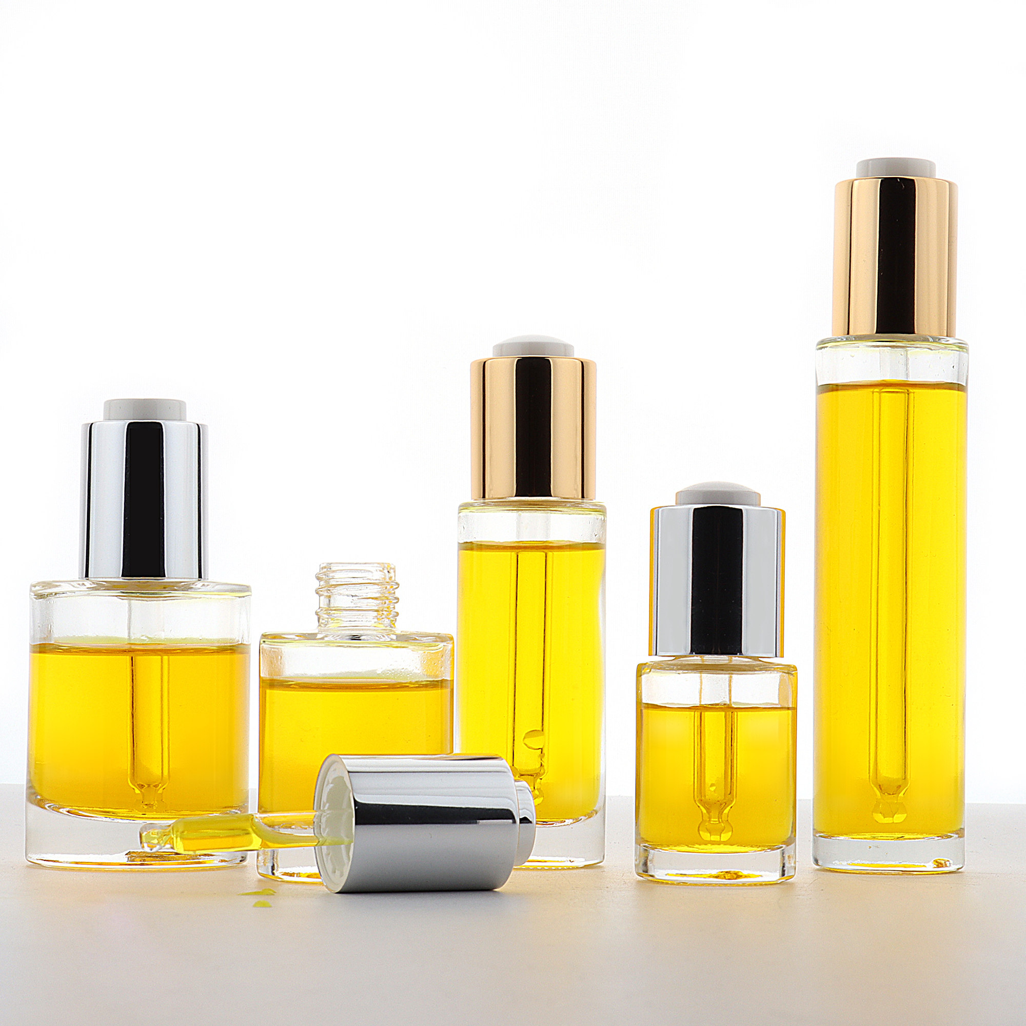 HOPECK包铝金银矮胖凹凸按压滴管盖模制玻璃瓶18牙15-50ml精油瓶,淘宝优惠券,粉丝福利购,淘宝优惠卷